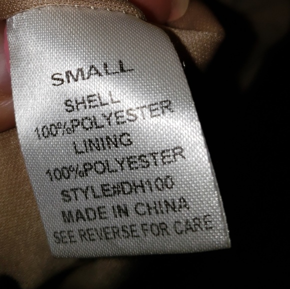 Coveted Clothing Tan Dress w/ bead embellishments - Picture 6 of 6